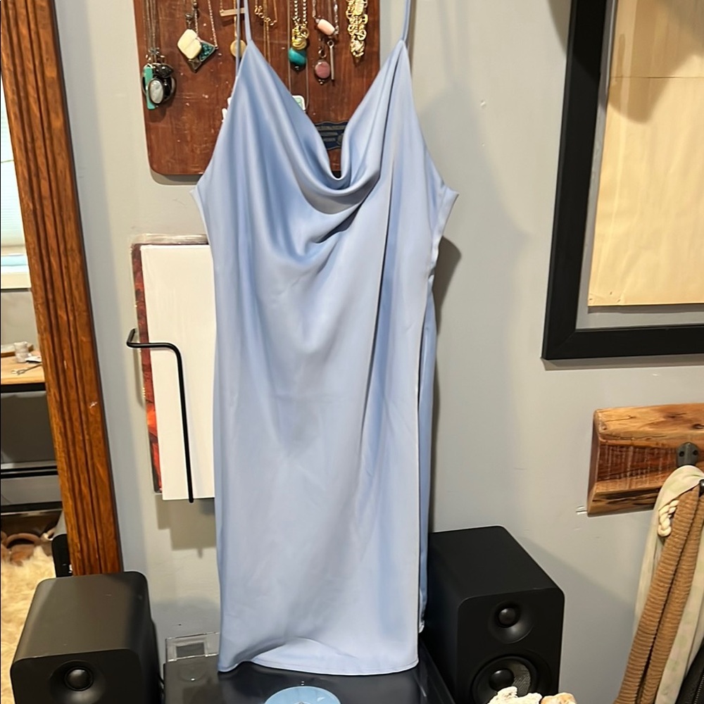Urban Outfitters Cowl Neck Blue Slip Dress